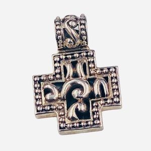 Vintage Barse Sterling Scrolled Cross Slide Pendant